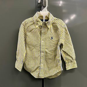 Ralph Lauren Kids Yellow/blue checker shirt Size 2T